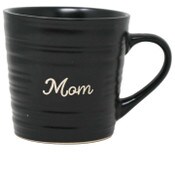 Wholesale - 16oz Matte Black Mug with Embossed Pattern and Debossed "Mom" C/P 24, UPC: 195010148801